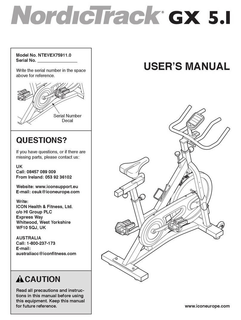 NordicTrack Gx5.1 Bike user manual