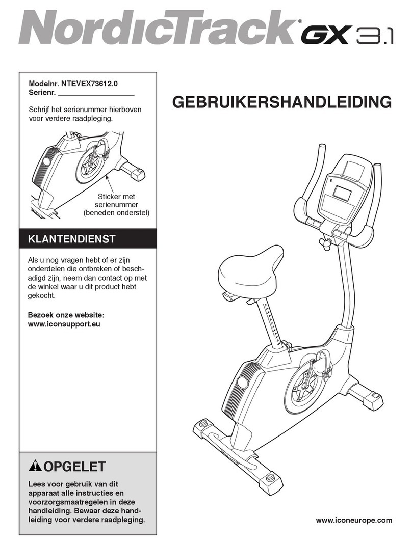 NordicTrack Gx 3.1 Bike User manual