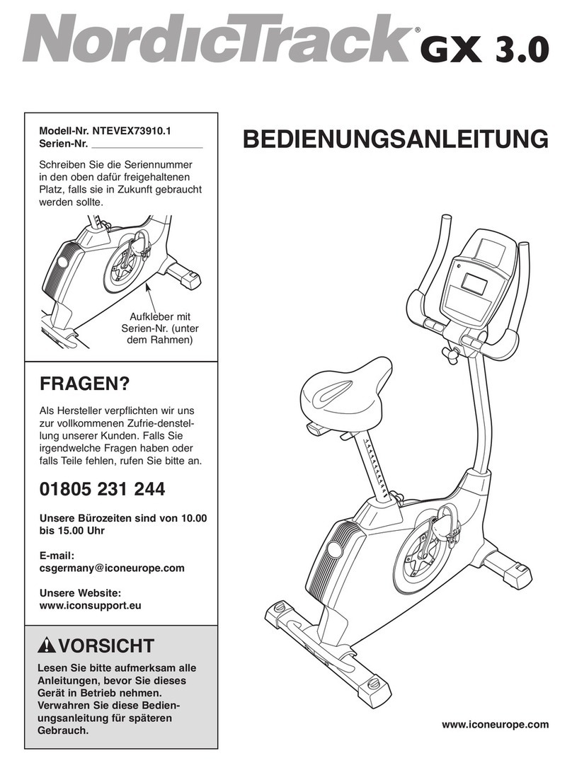 NordicTrack Gx 3.0 Gw Bike Quick start guide