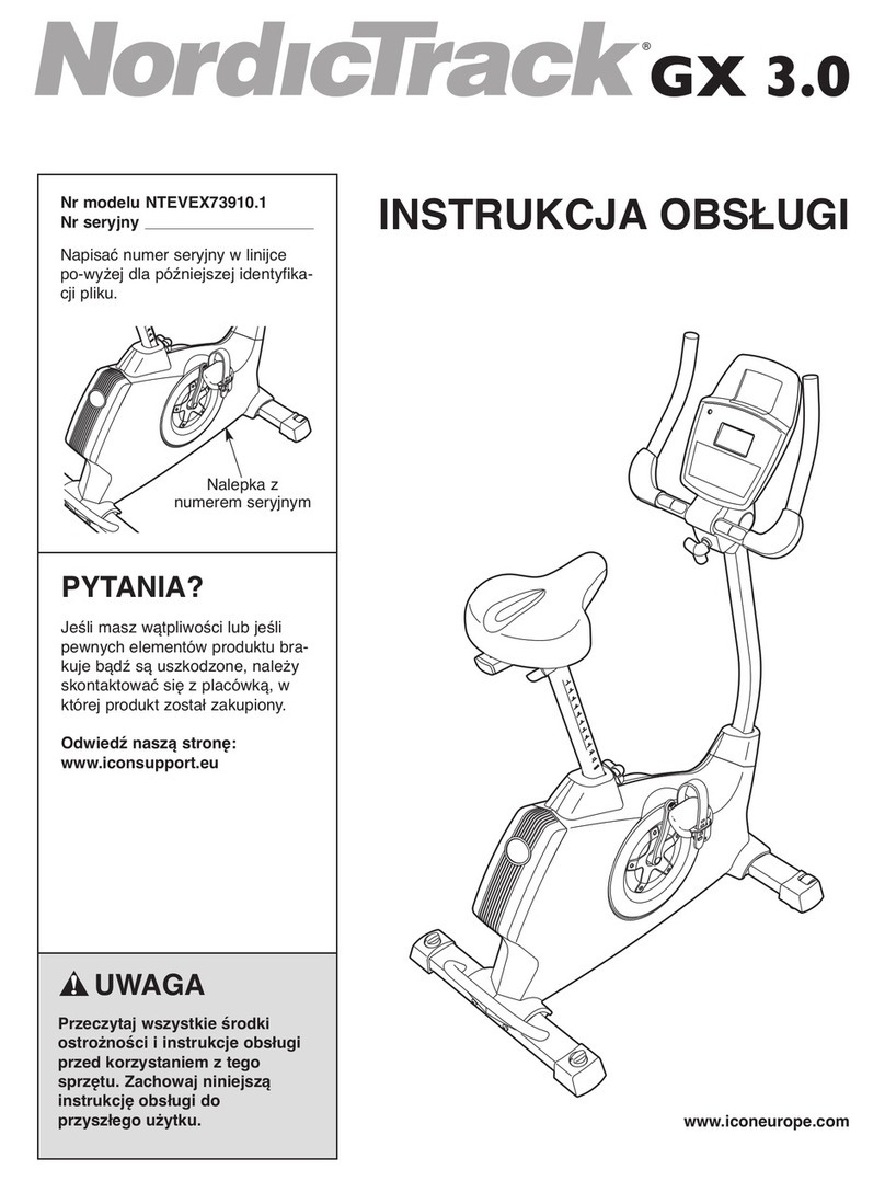 NordicTrack Gx 3.0 Gw Bike Reference guide
