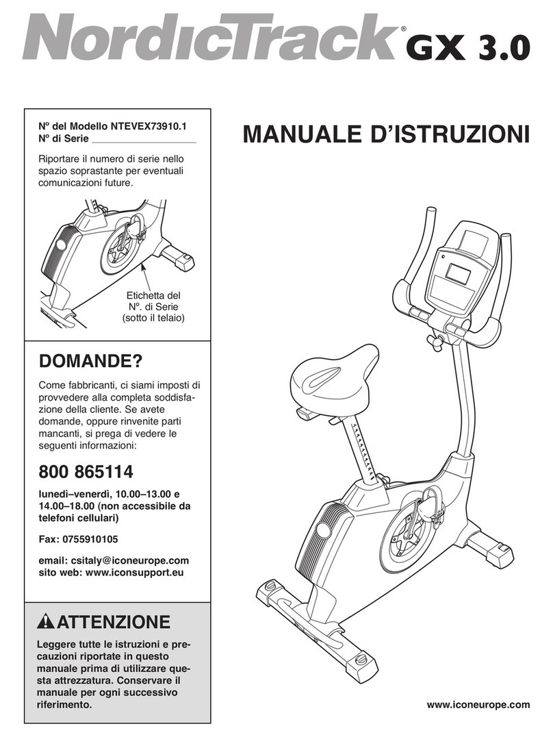 NordicTrack Gx 3.0 Gw Bike Operating and maintenance manual