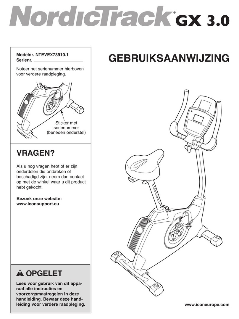 NordicTrack Gx 3.0 Gw Bike Gebruiksaanwijzing