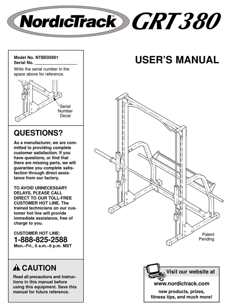 NordicTrack Grt380 User manual