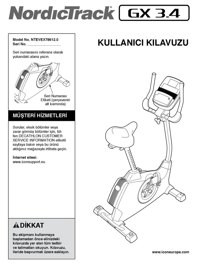 NordicTrack Gx 3.4 Bike Kullanıcı kılavuzu NordicTrack Gx 3.4 Bike Kullanıcı kılavuzu