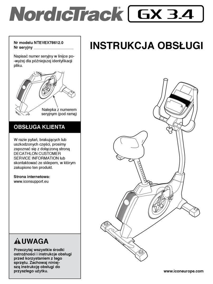 NordicTrack Gx 3.4 Bike Reference guide