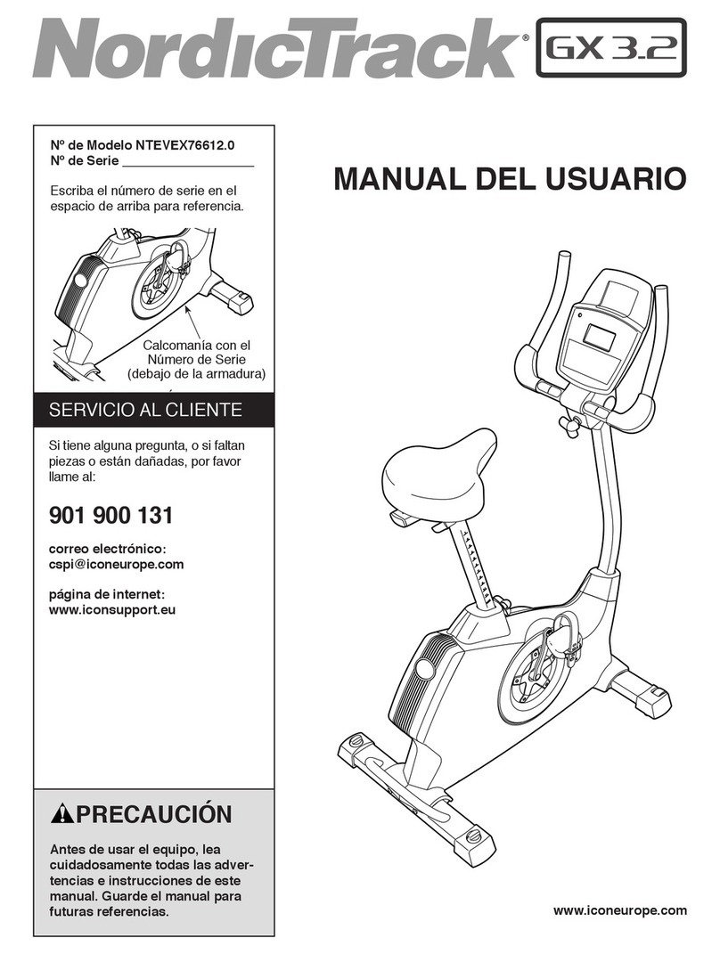 NordicTrack Gx 3.2 Bike User guide