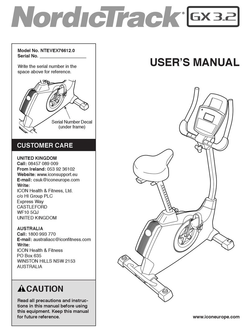 NordicTrack Gx 3.2 Bike user manual