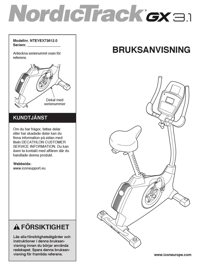 NordicTrack Gx 3.1 Bike Bruksanvisning