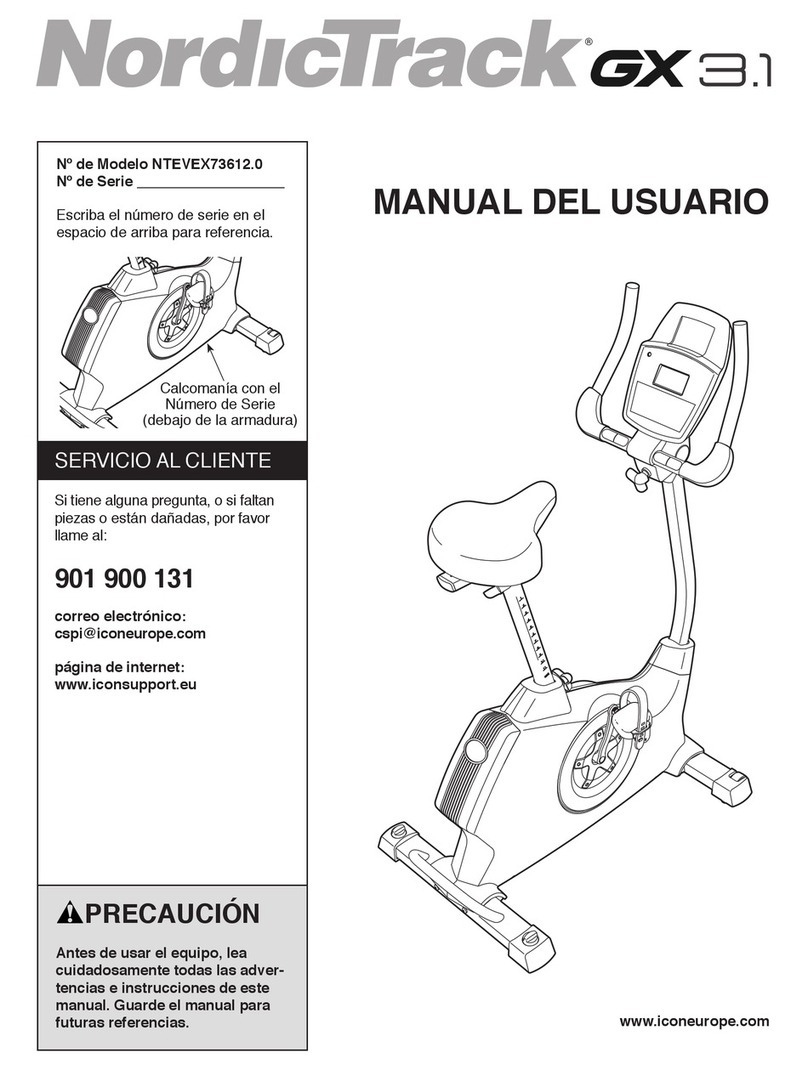 NordicTrack Gx 3.1 Bike User guide