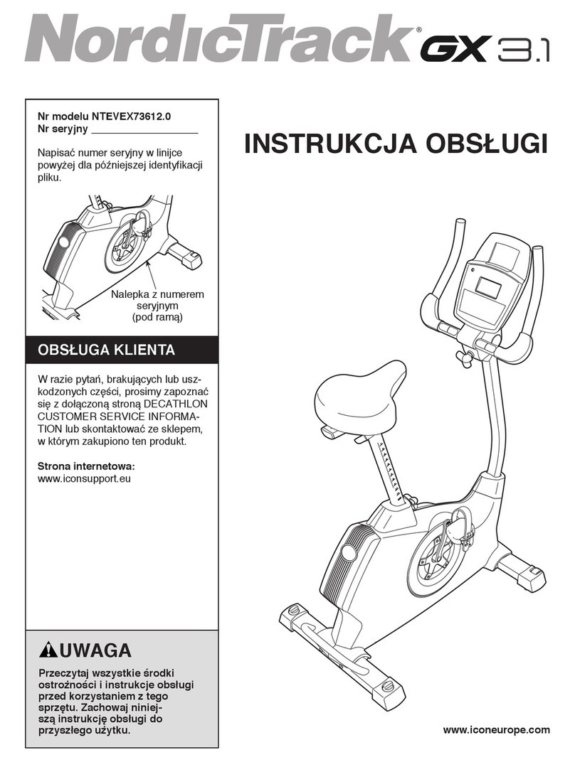 NordicTrack Gx 3.1 Bike Instrukcja obsŁugi