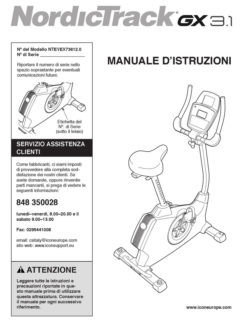 NordicTrack Gx 3.1 Bike Operating and maintenance manual