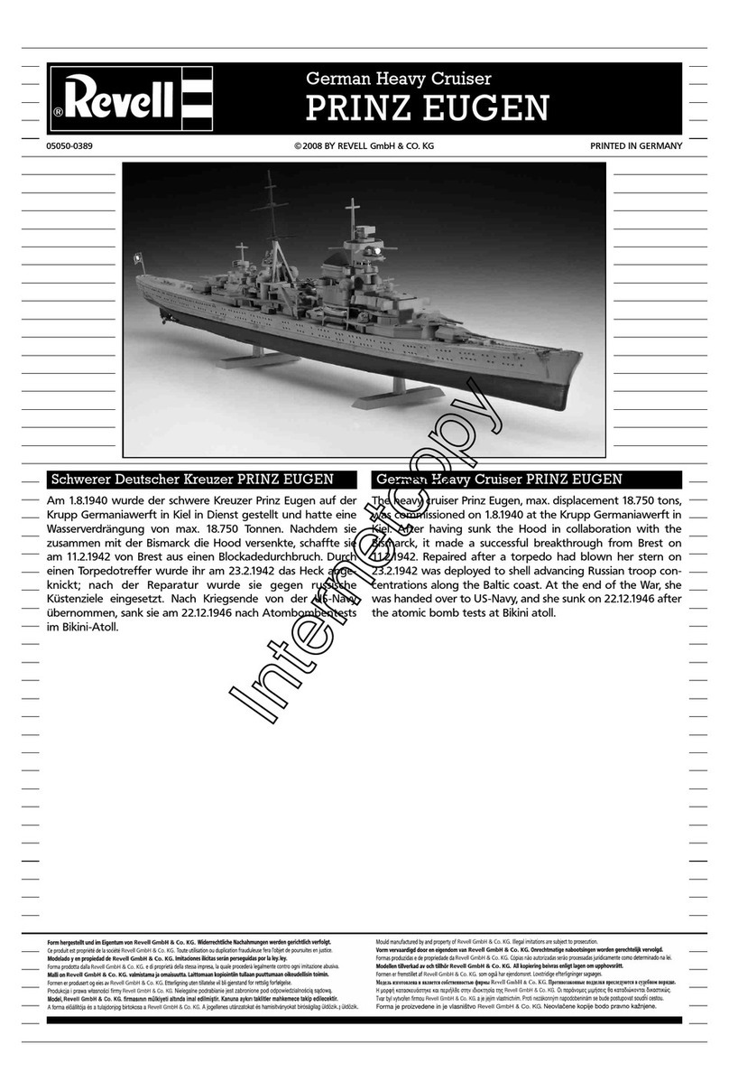 REVELL German Heavy Cruiser Prinz Eugen Assembly manual