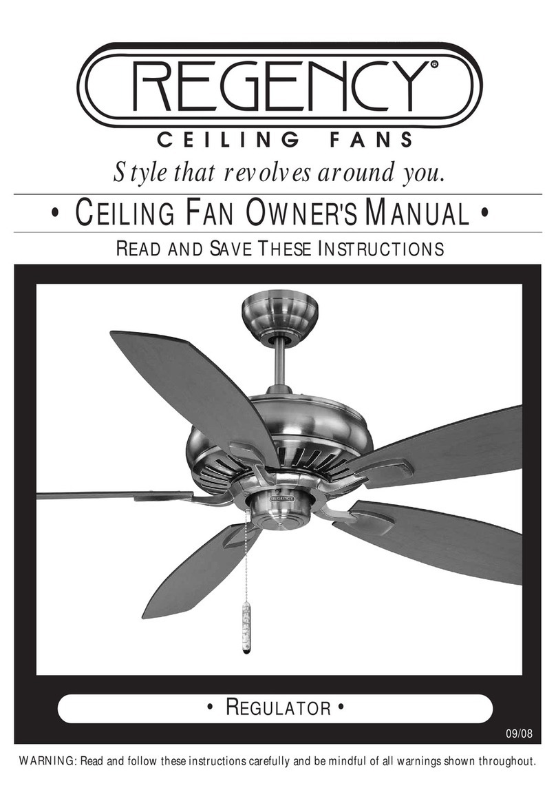 Regency Ceiling Fans Regulator owner's manual Regency Ceiling Fans Regulator owner's manual