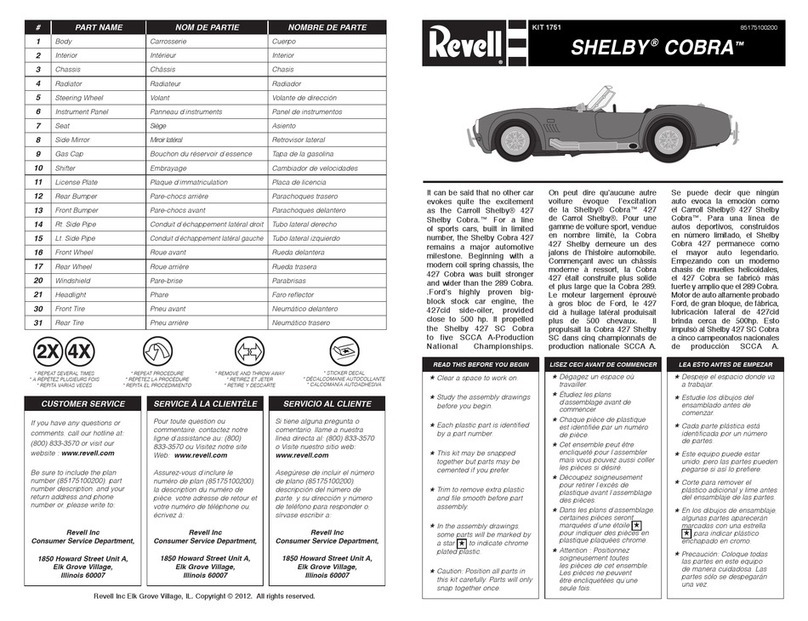 REVELL KIT 1751 Assembly manual