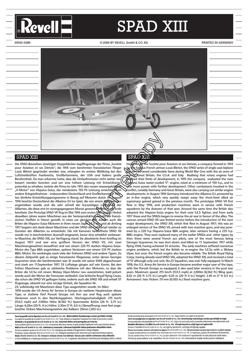 REVELL Spad XIII User manual