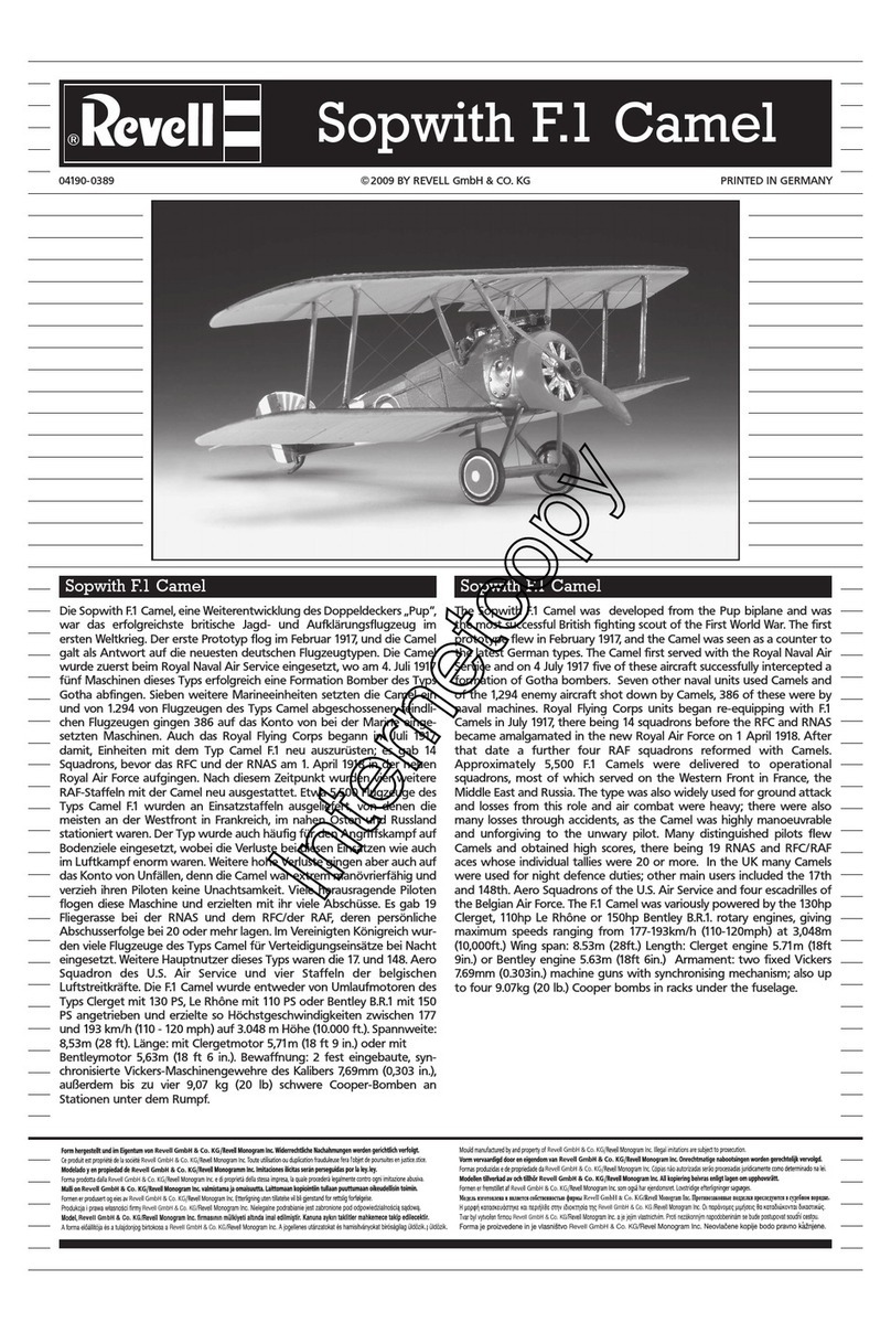 REVELL Sopwith F.1 Camel User manual