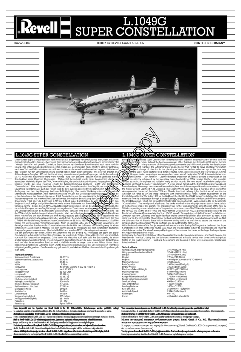 REVELL L.1049G Super Constellation User manual