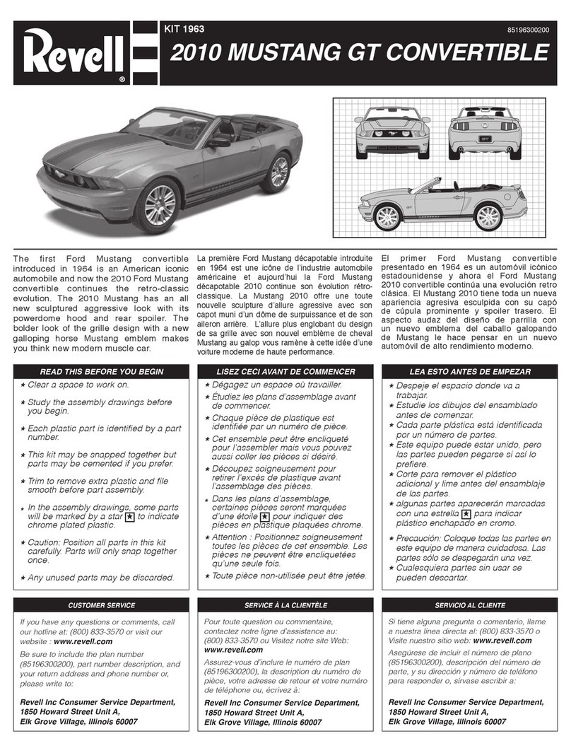 REVELL 2010 MUSTANG GT CONVERTIBLE Assembly instructions