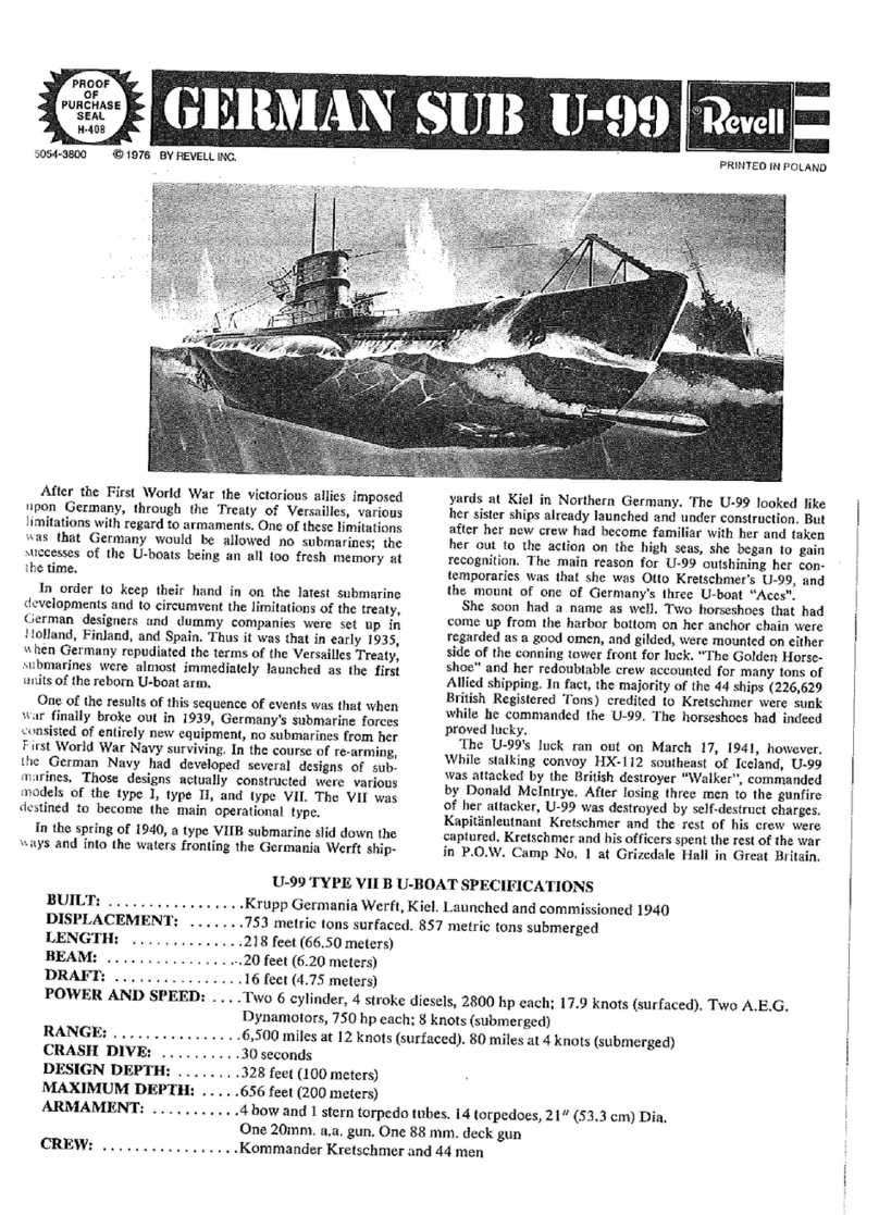 REVELL German Sub U-99 User manual