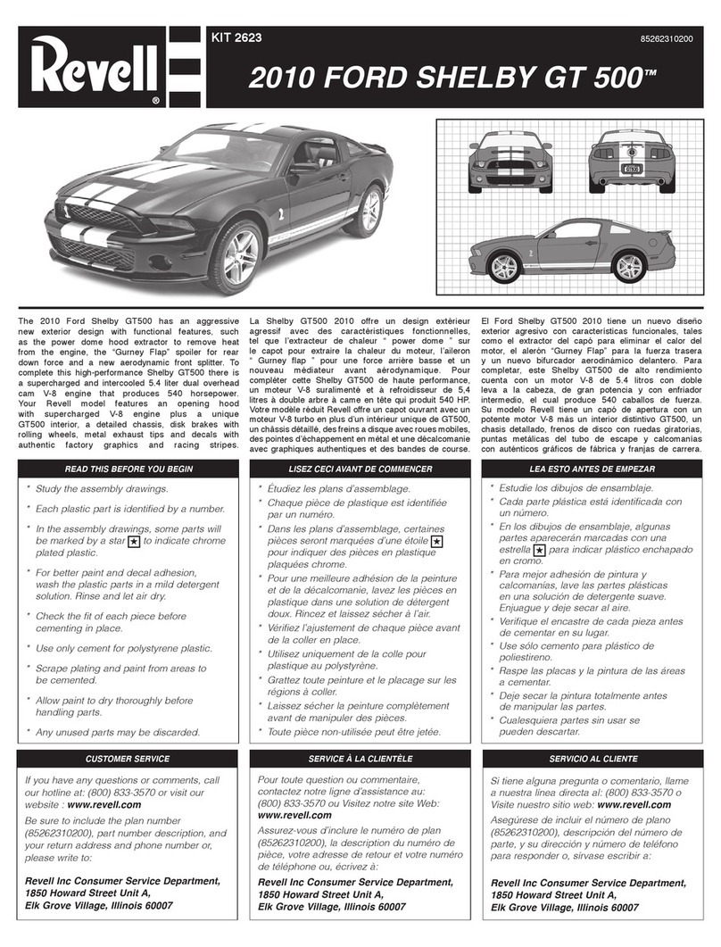 REVELL 2010 FORD SHELBY GT 500 User manual