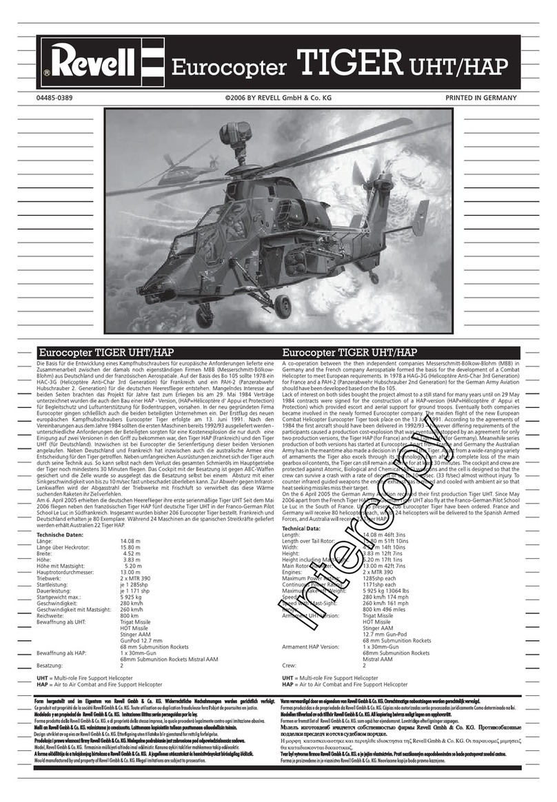 REVELL Eurocopter Tiger UHT/HAP Assembly manual