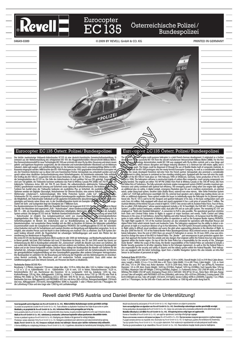 REVELL Eurocopter EC135 Assembly manual