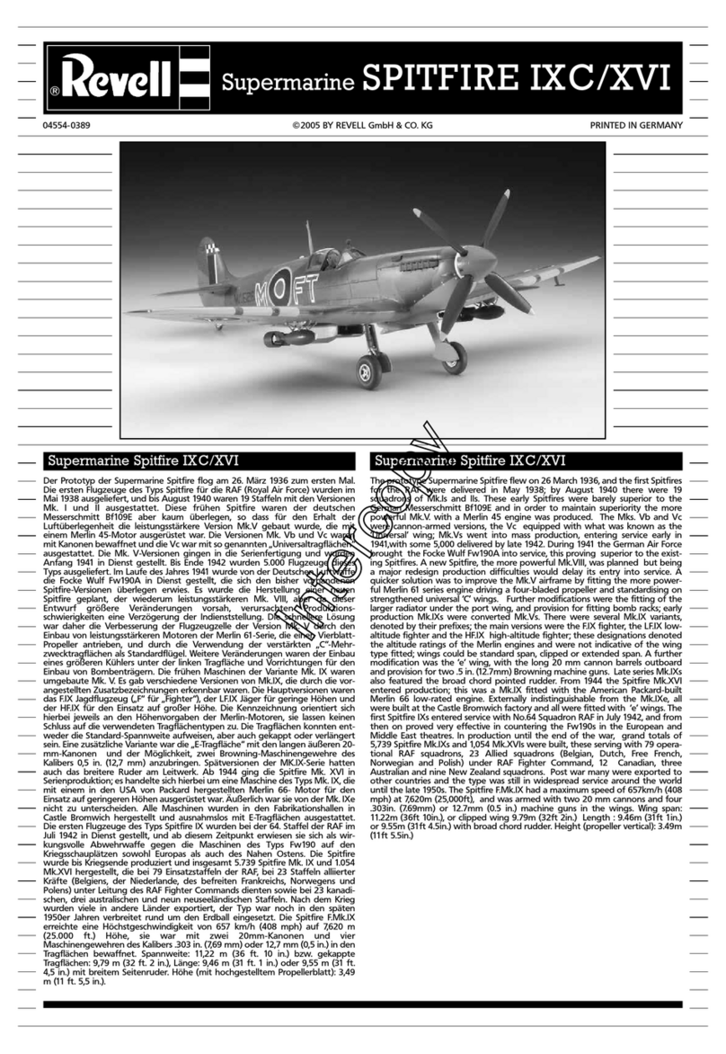 REVELL Supermarine Spitfire IXC/XVI User manual
