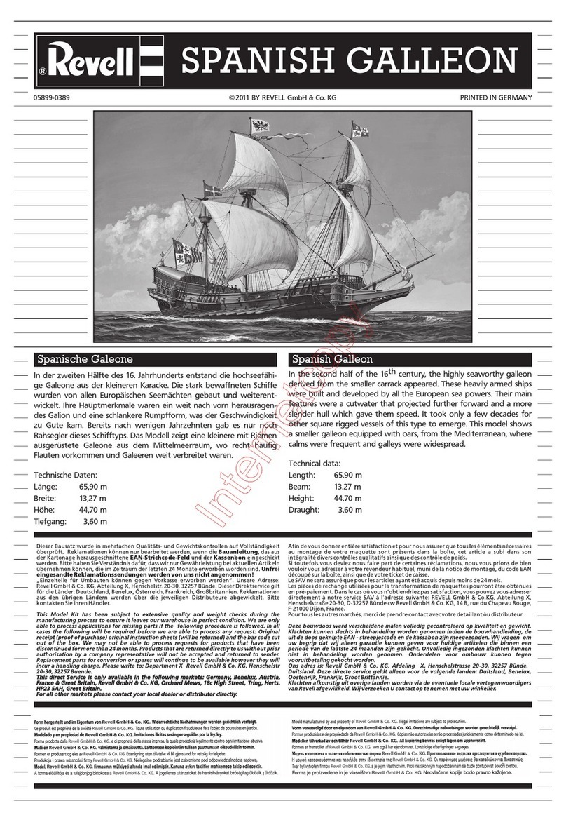 REVELL Spanish Galeon User manual