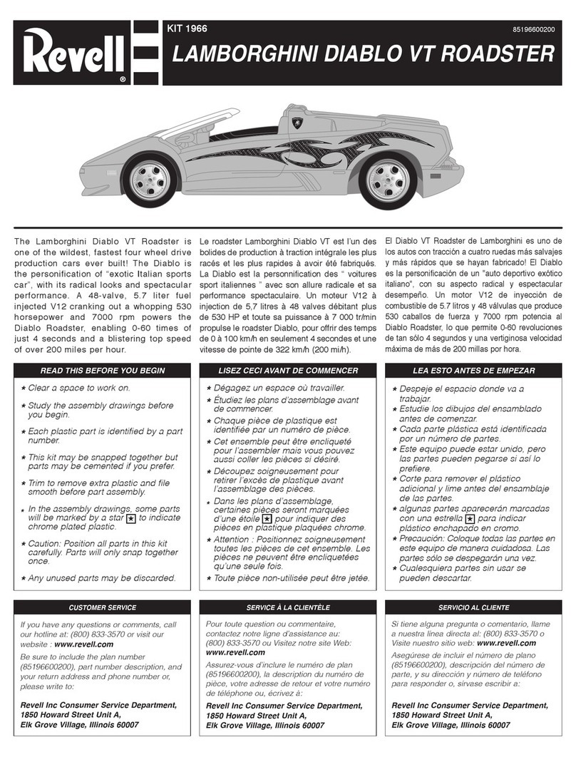 REVELL LAMBORGHINI DIABLO VT ROADSTER Assembly instructions