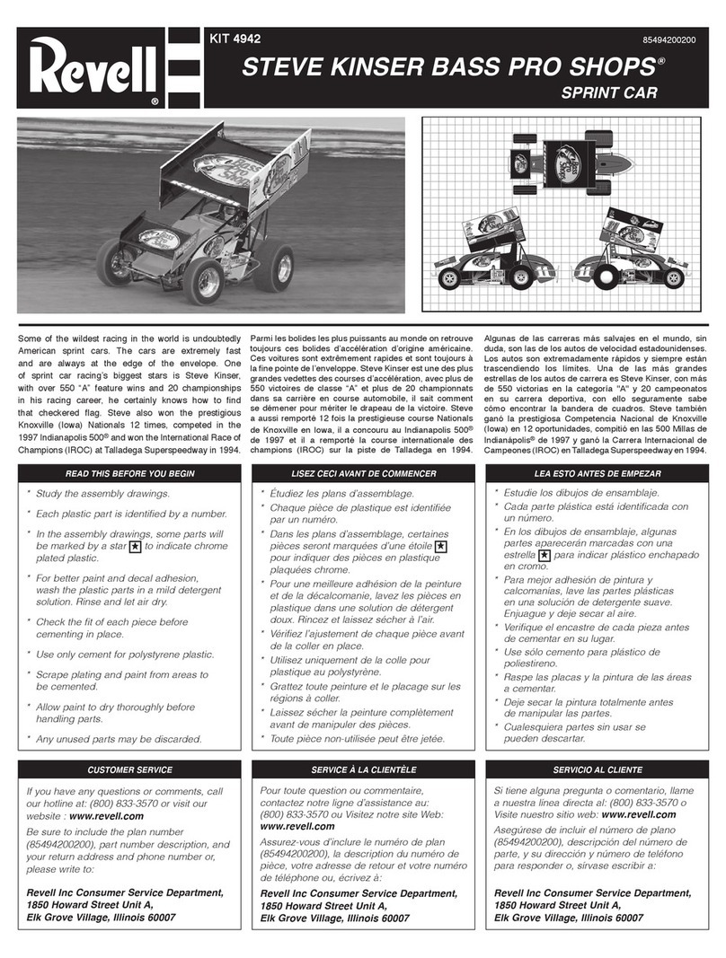 REVELL Steve Kinser Bass Pro Shops Sprint Car User manual