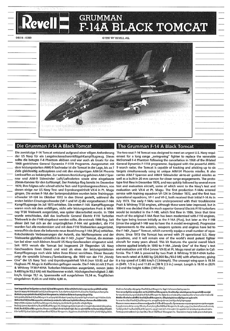REVELL Grumman F-14A Black Tomcat User manual