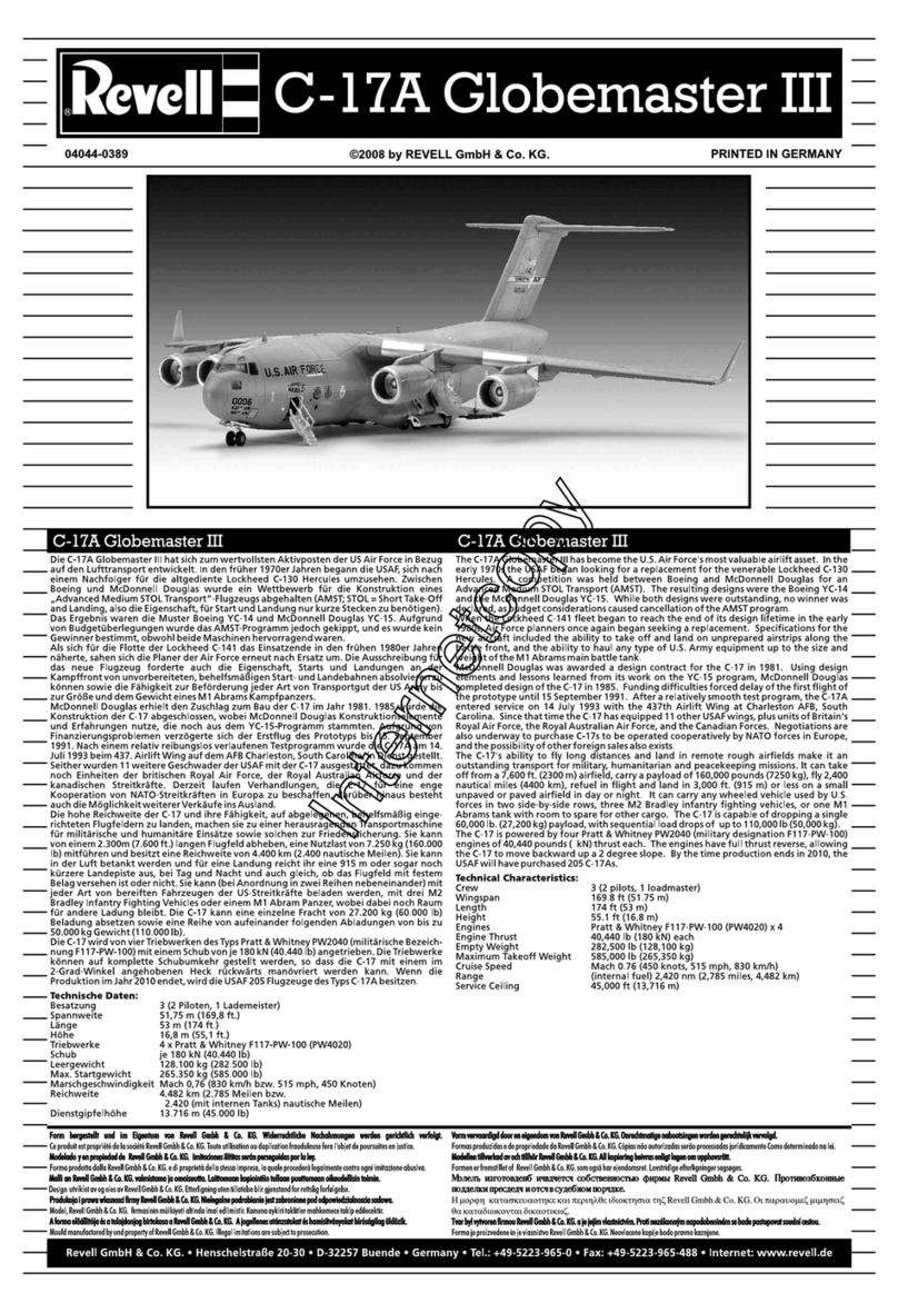 REVELL C-17A Globemaster III Assembly manual