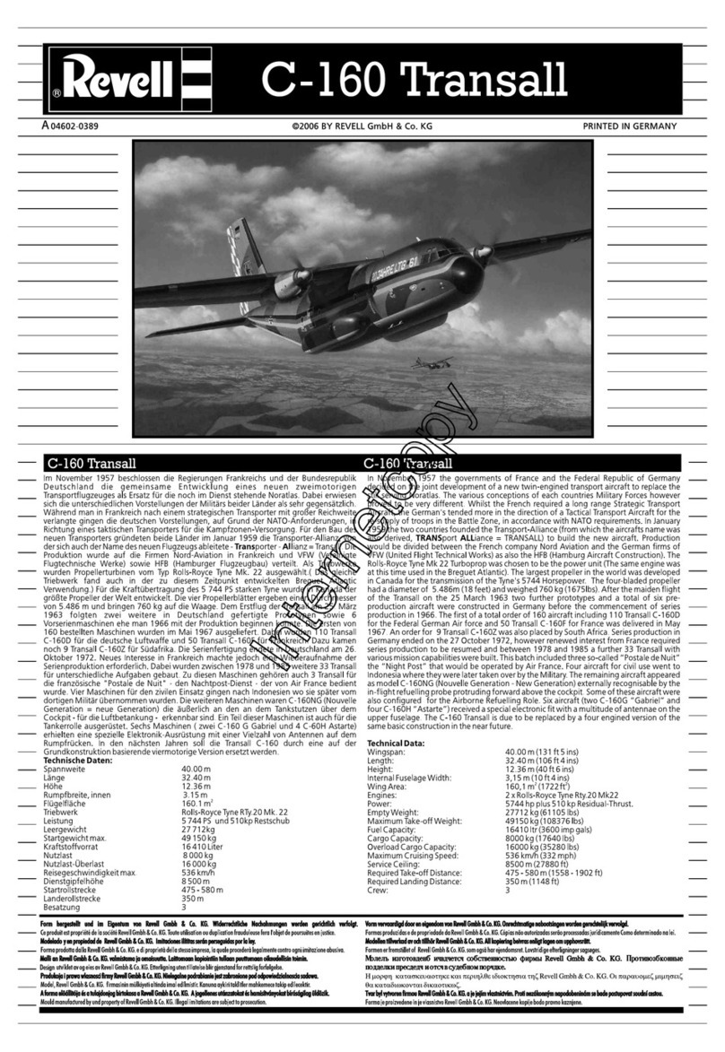 REVELL C-160 Transall User manual