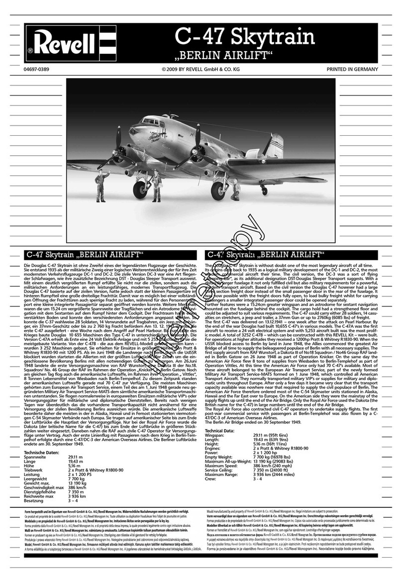 REVELL C-47 Skytrain "Berlin Airlift" User manual