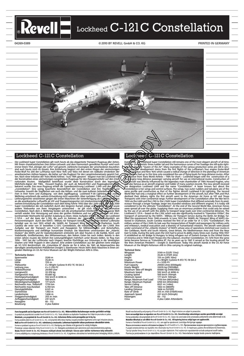REVELL Lockheed C-121C Constellation User manual