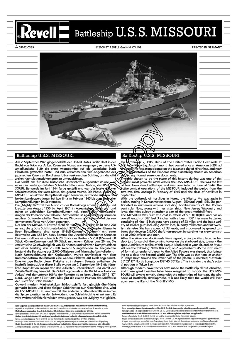 REVELL Battleship U.S.S. Missouri User manual