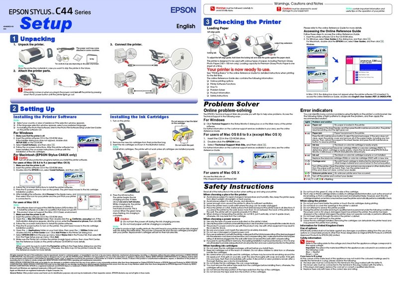 Epson Stylus C44UX series Manual Epson Stylus C44UX series Manual