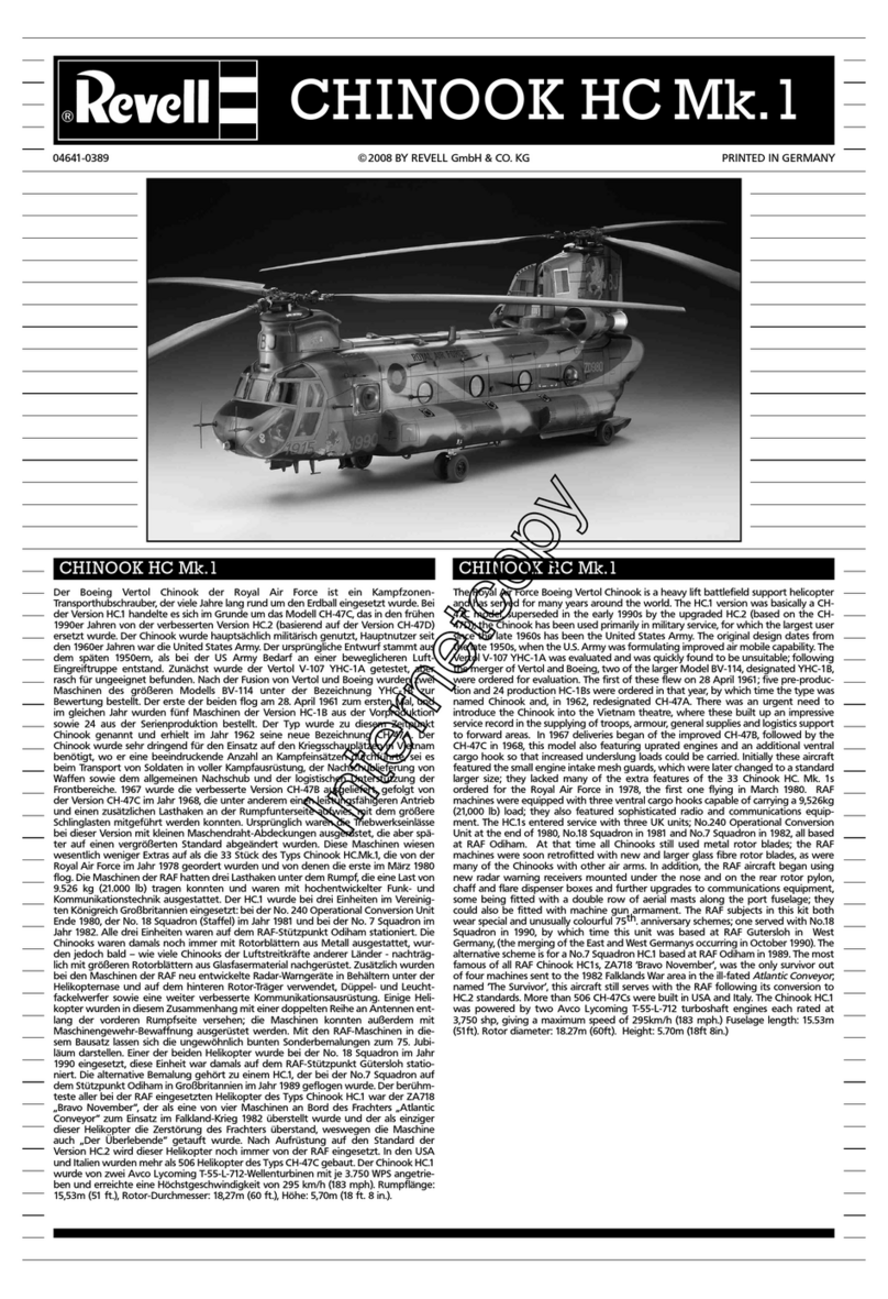 REVELL Chinook HC Mk.1 User manual REVELL Chinook HC Mk.1 User manual