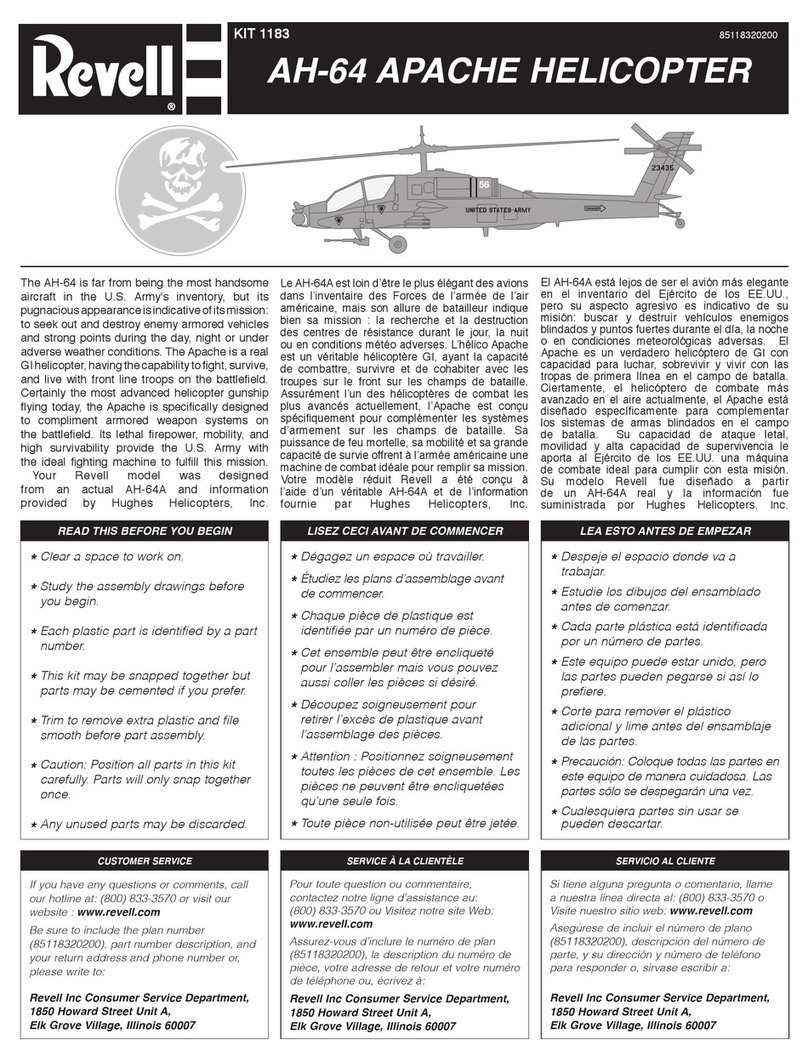 REVELL AH-64 APACHE HELICOPTER User manual