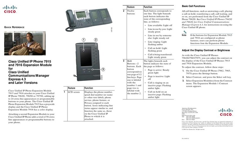 Cisco Unified IP Phone Expansion Module 7915 User manual Cisco Unified IP Phone Expansion Module 7915 User manual