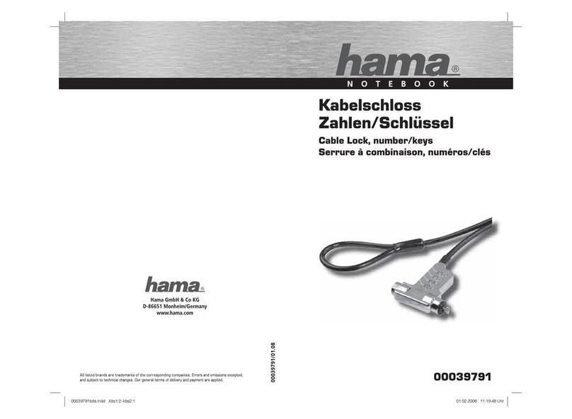 Hama Cable Lock Operating instruction Hama Cable Lock Operating instruction