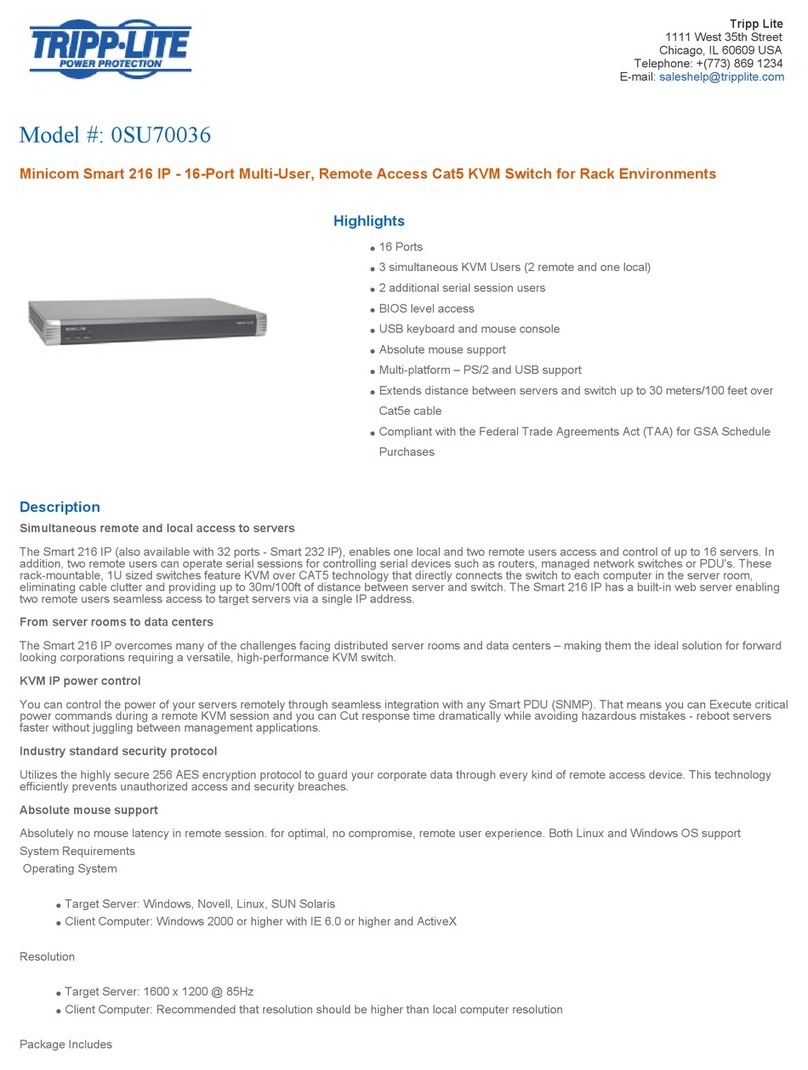 Tripp Lite Minicom 0SU70036 User manual