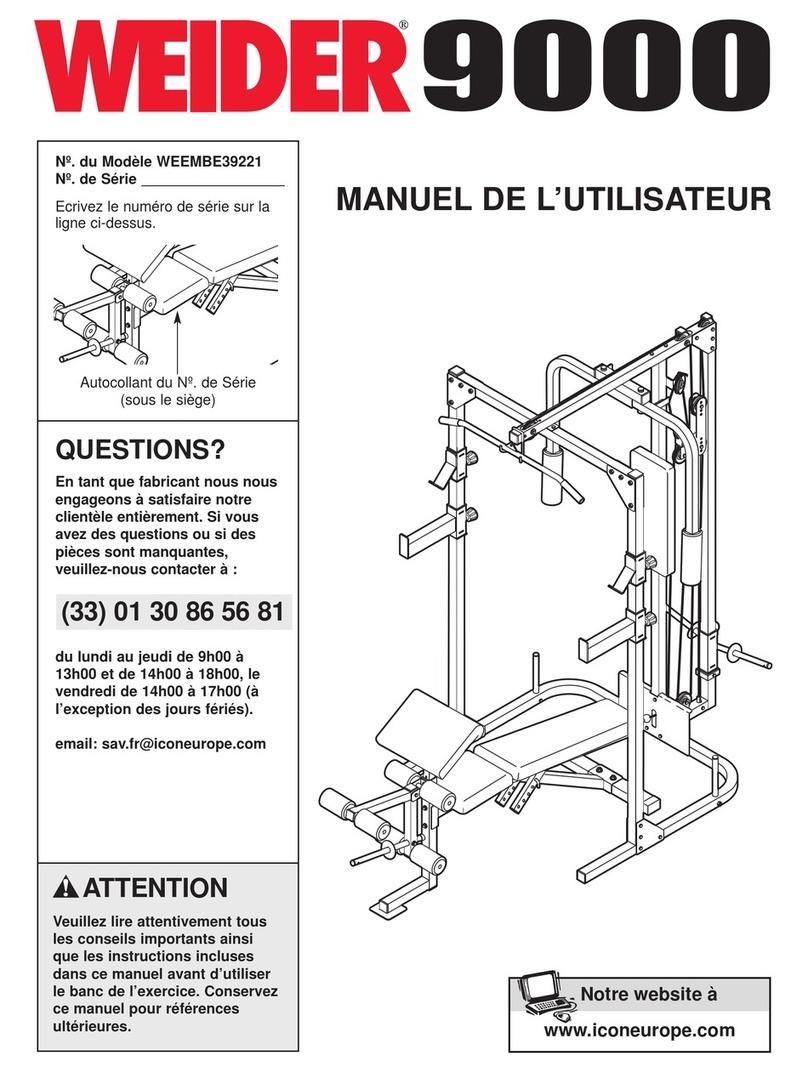 Weider 9000 Bench User manual