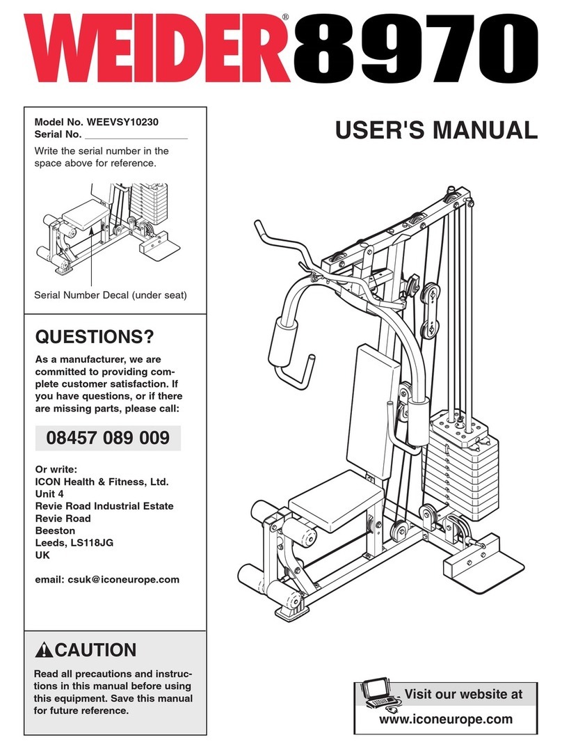Weider 8970 User manual