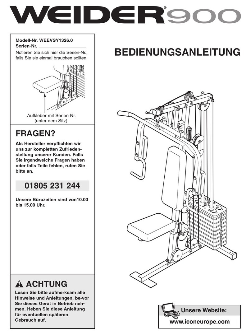 Weider PRO 900 Quick start guide