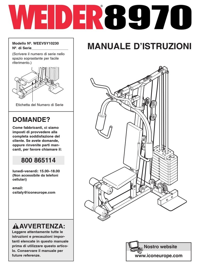 Weider 8970 Operating and maintenance manual