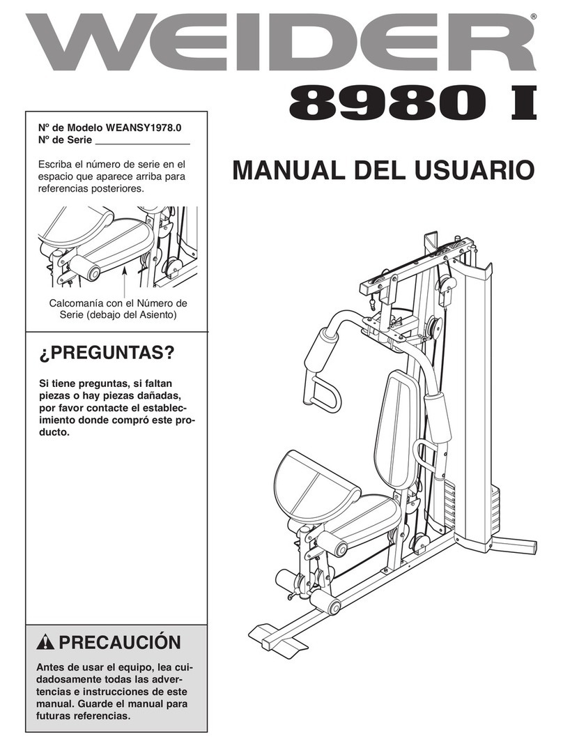 Weider 8980 I User guide