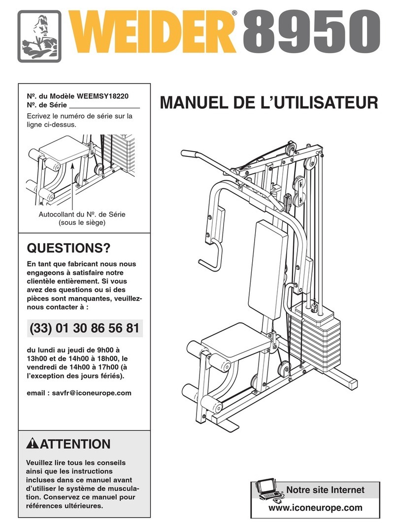 Weider 8950 User manual