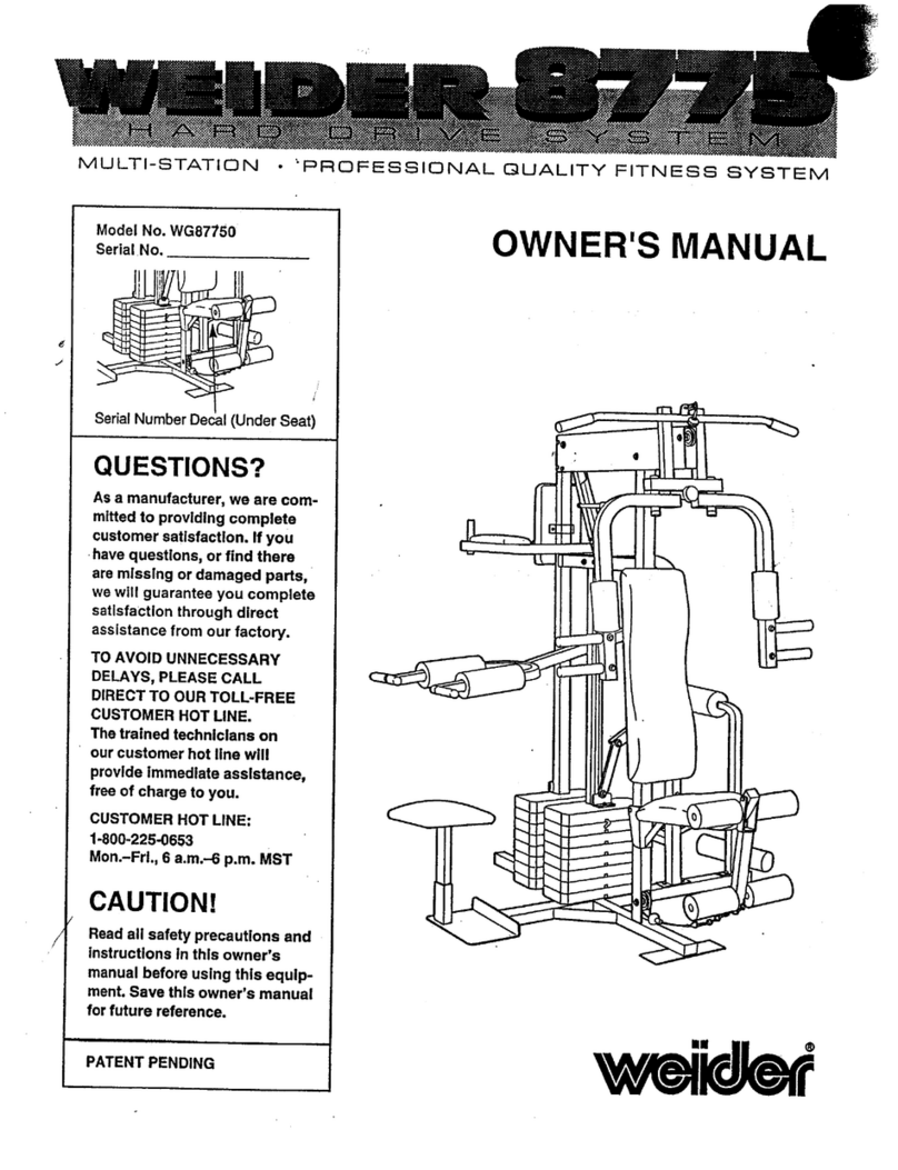Weider 8775hard Drive Sys User manual