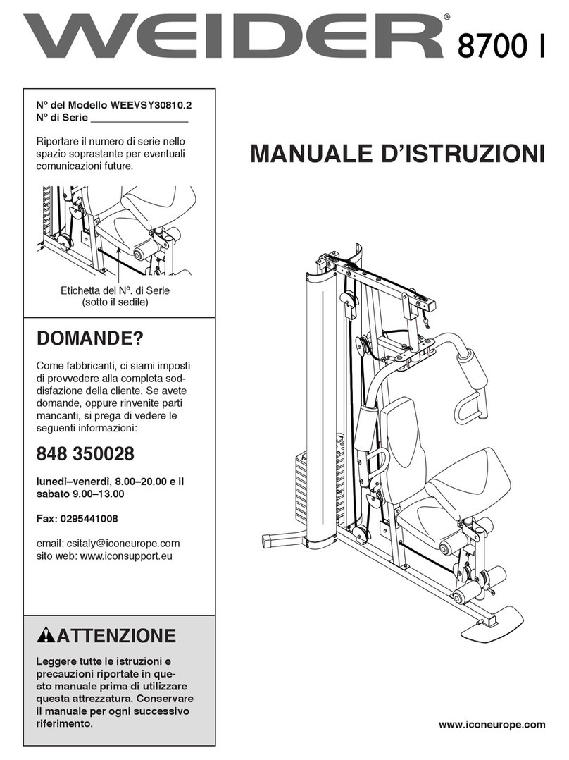 Weider 8700 I Manuale d'istruzioni